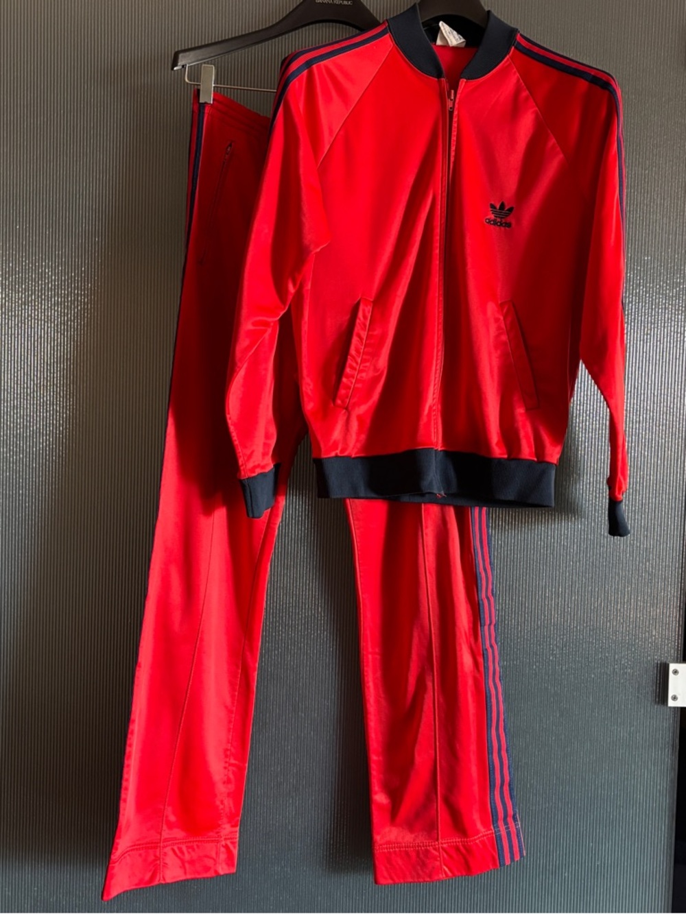 Vintage 80s Adidas ATP Tracksuit Set Size M Red Navy Keyrolan Made in USA